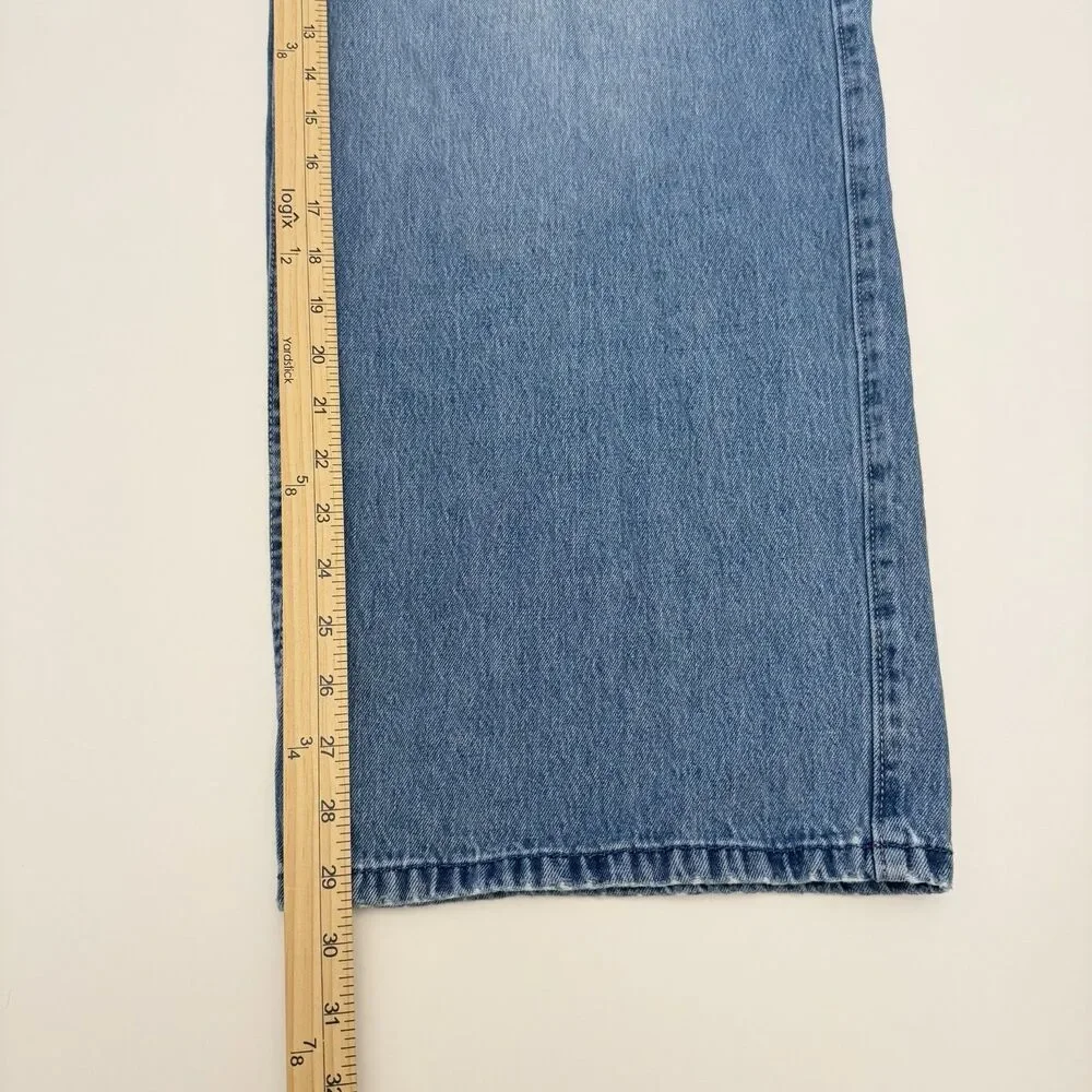 Hollister Low Rise Super Baggy Jeans W25 Light Wash Wide Leg Y2K Floral Pocket - Picture 10 of 11
